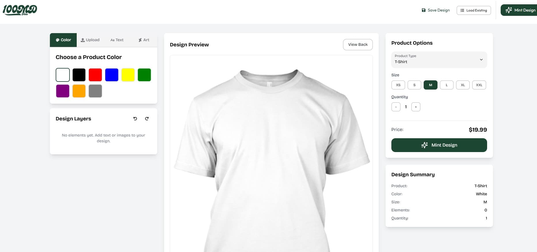 100MD Tees screen