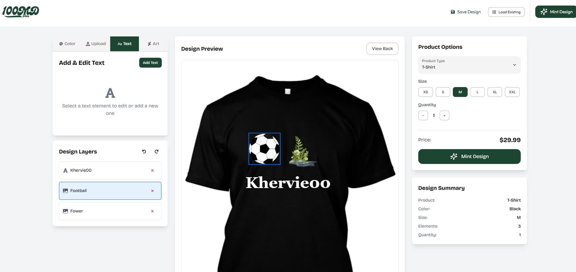 100MD Tees screen