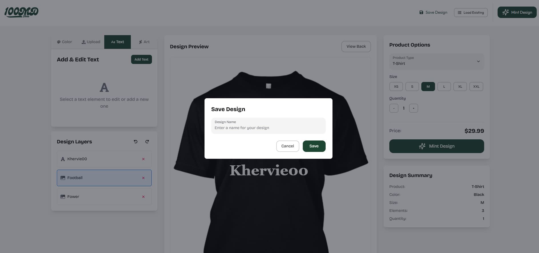 100MD Tees screen